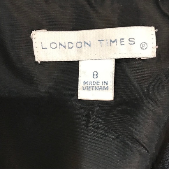 London Times Black Striped Dress - Picture 5 of 7